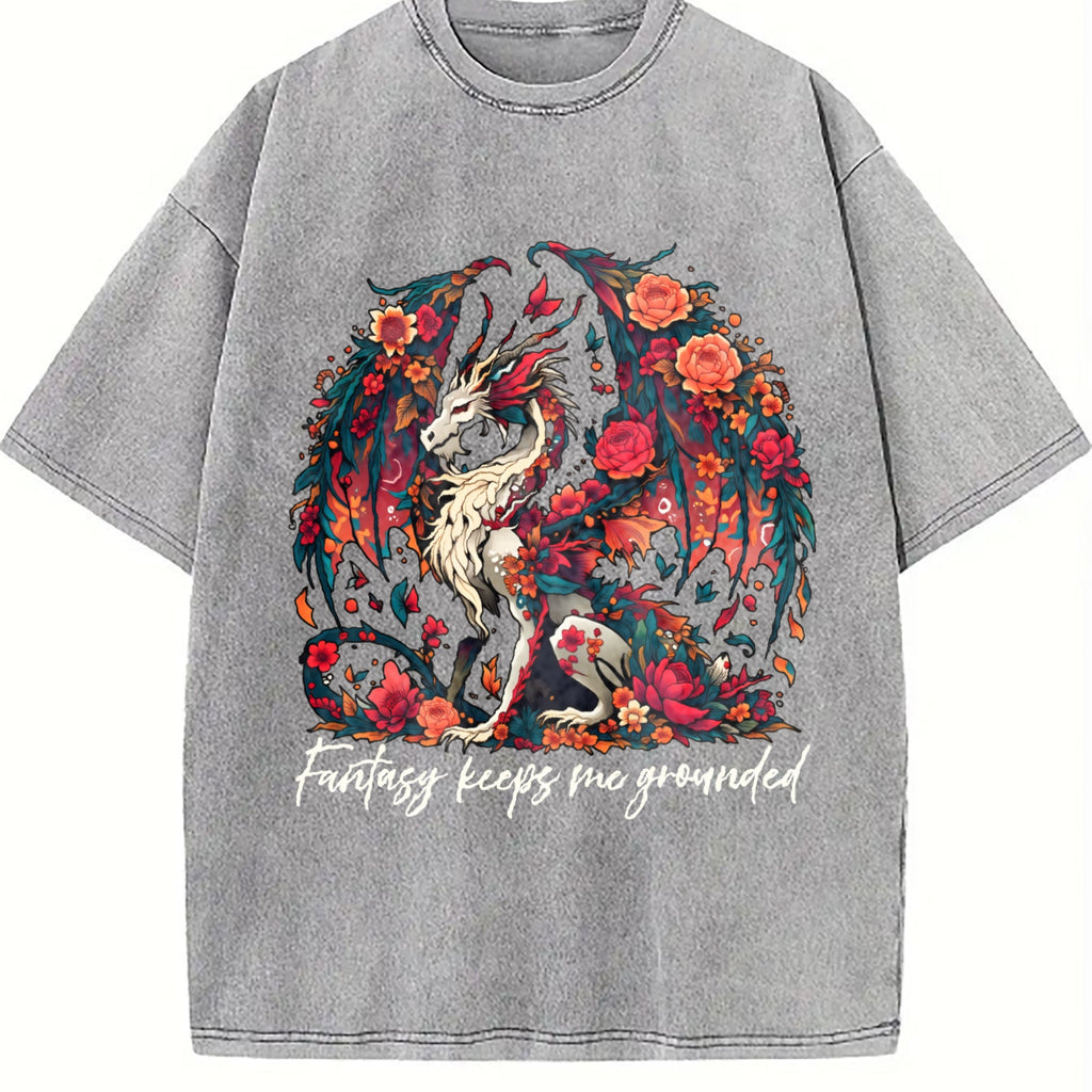 Dragon In A Bouquet Of Flowers Fantasy Keeps Me Vintage product image 5