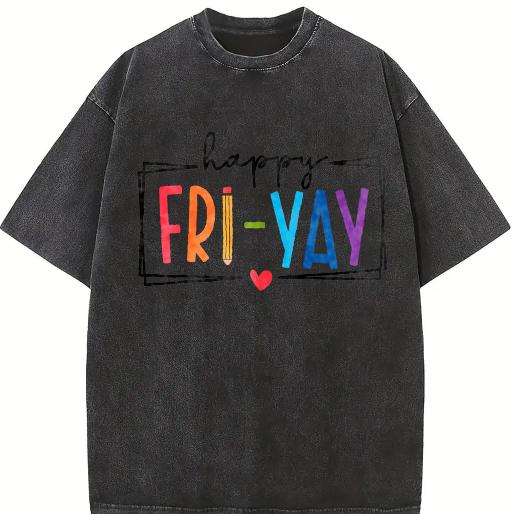 Ladies' Summer A With 'friyay' Vintage Washed T-Shirt product image 2