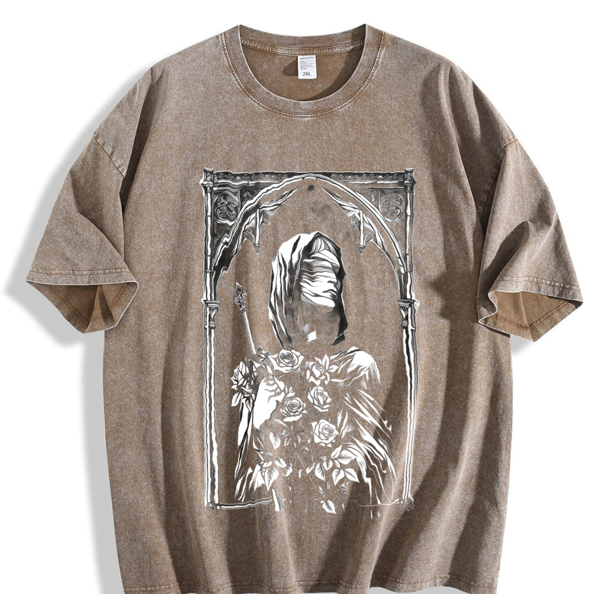 Gothic Portrait Frame Vintage Washed T-Shirt product image 3