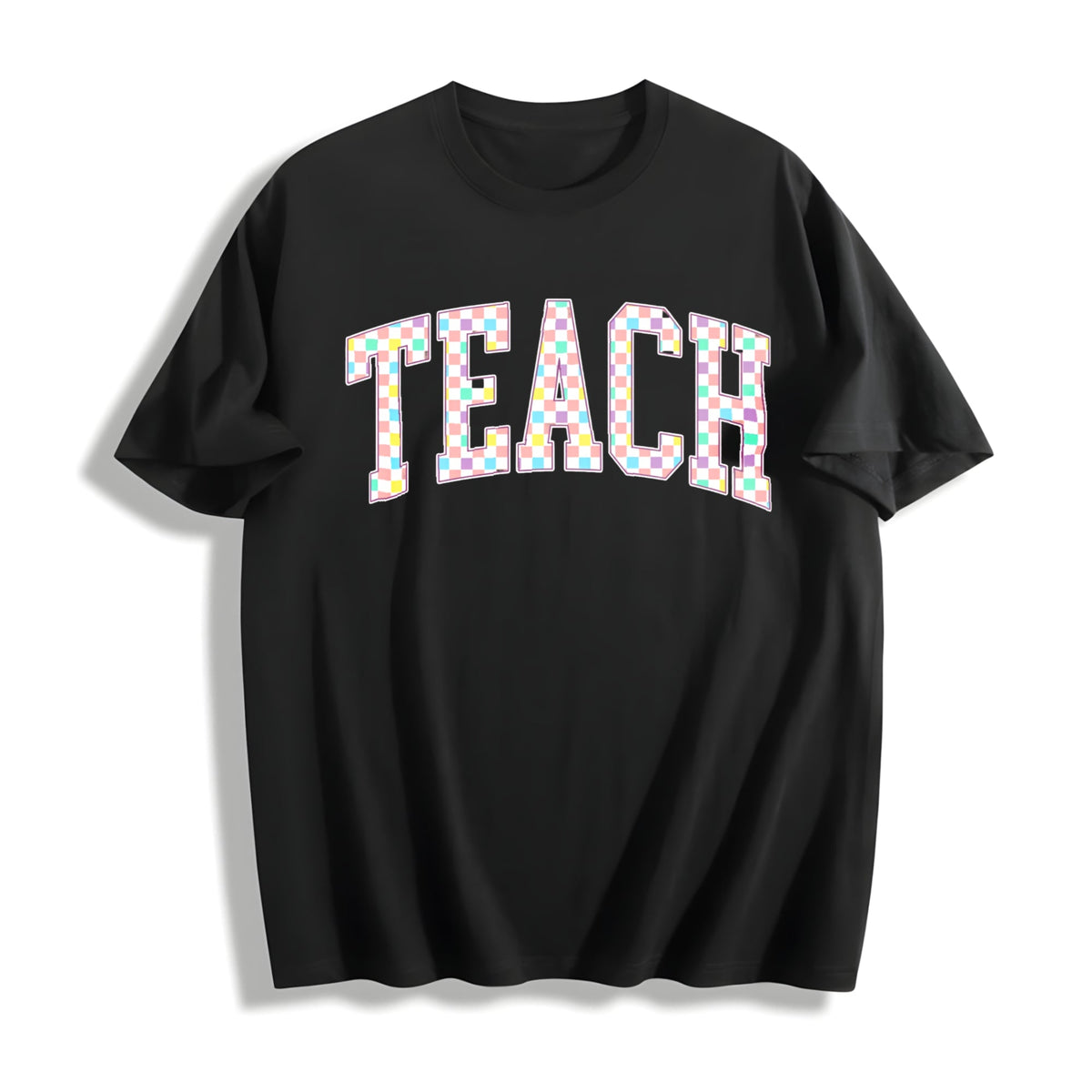 Checkered Teach Cotton T-Shirt product image 1