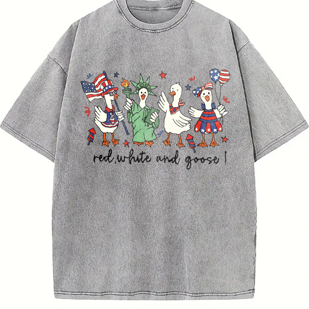 Patriotic Goose Vintage Washed T-Shirt product image 4