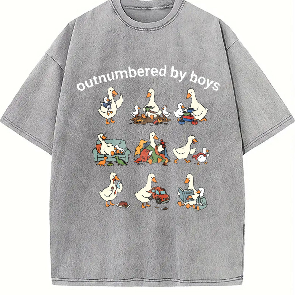 Funny Boy Mom Goose Vintage Washed T-Shirt product image 4