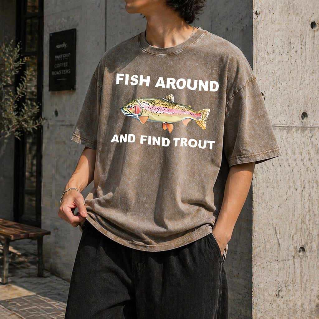 Fish Around And Find Trout Vintage Washed T-Shirt product image 3