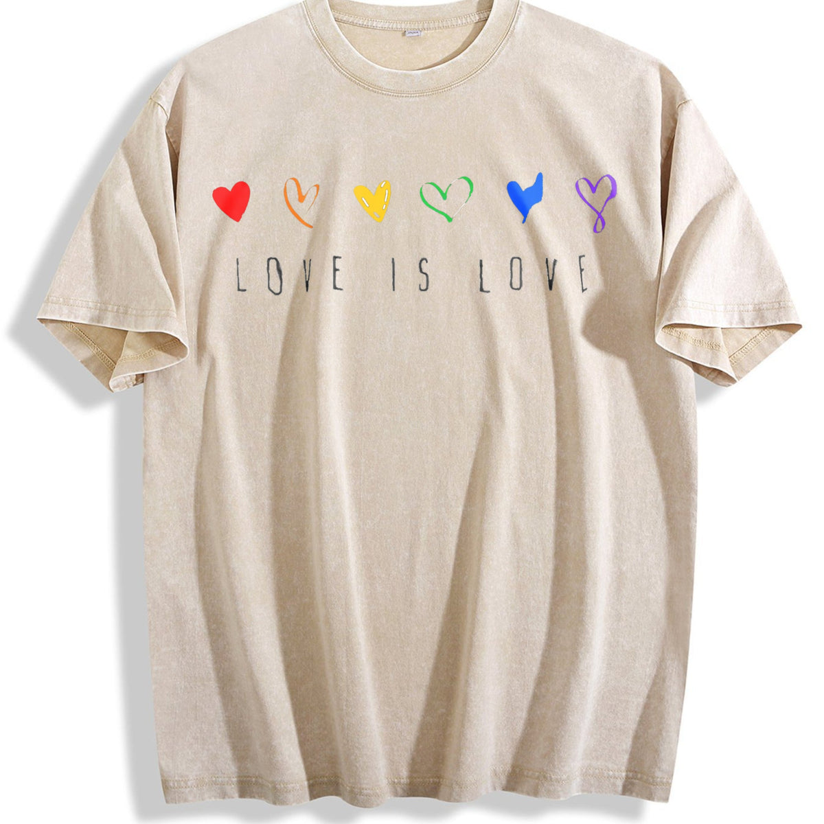 Love Is Rainbow Hearts Vintage Washed T-Shirt product image 1