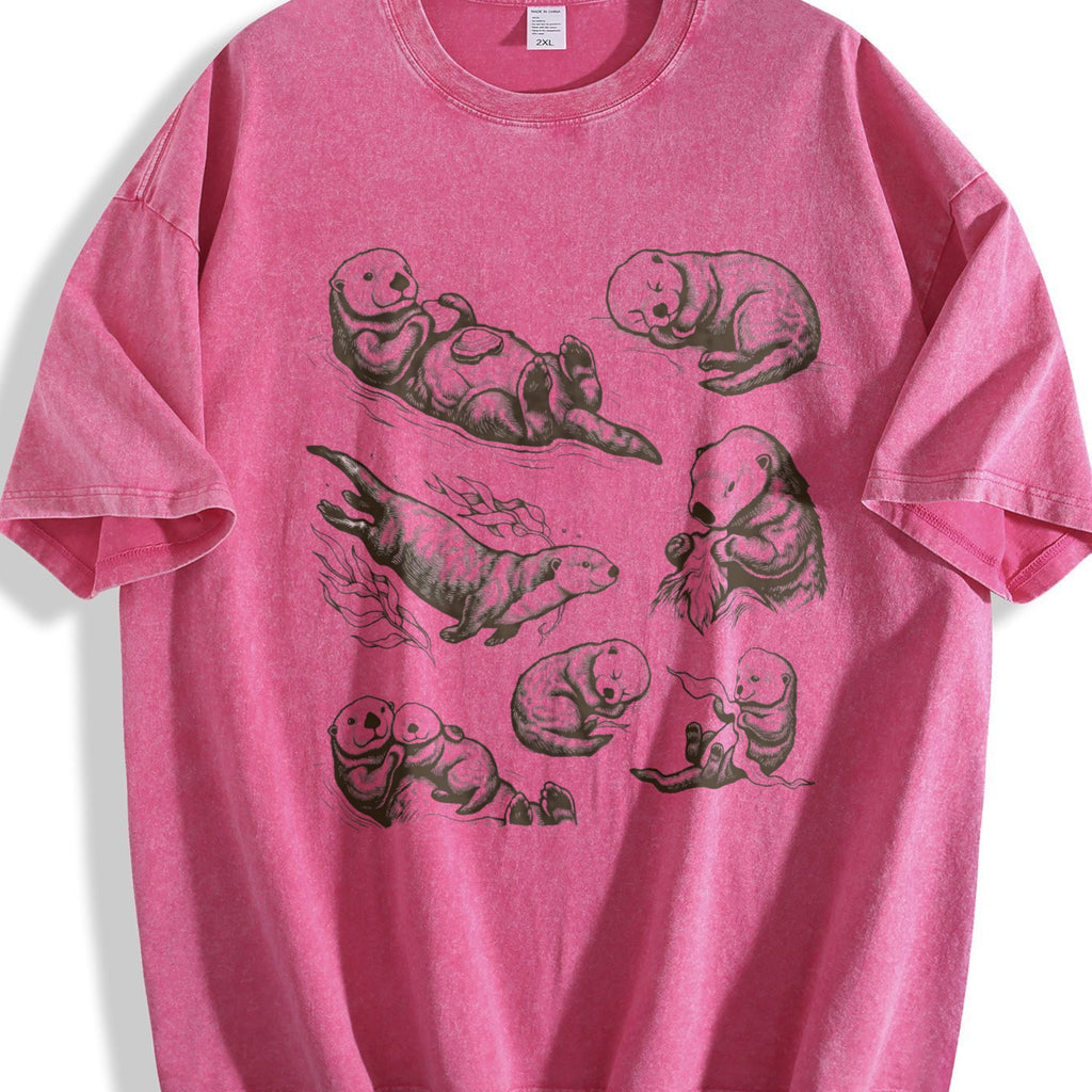Sea Otter 90s Tattoo Vintage Washed T-Shirt product image 7