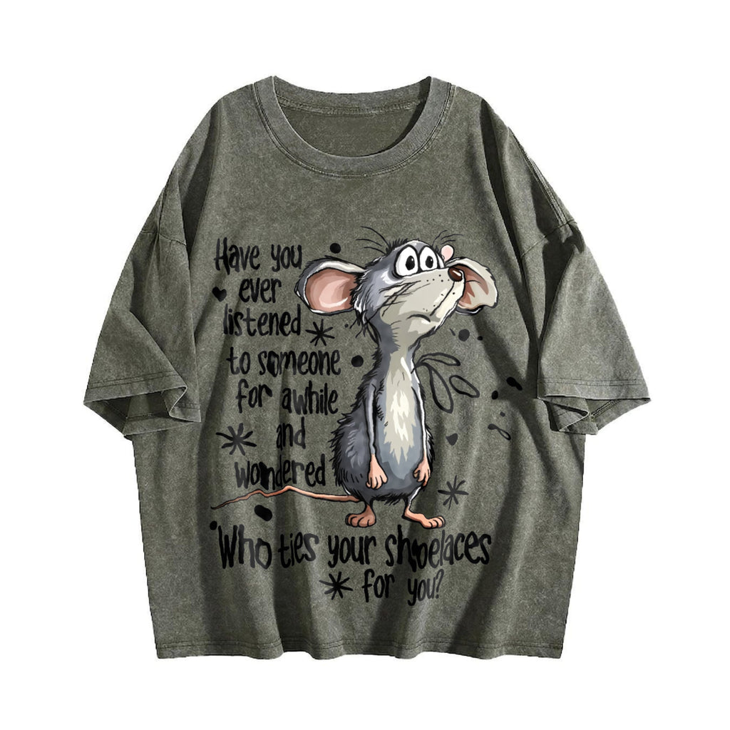 Mouse & Letter Vintage Washed T-Shirt product image 4