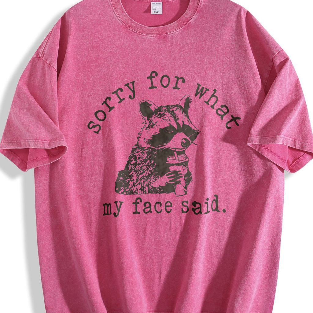 Sorry For What My Face Said Vintage Washed T-Shirt product image 5