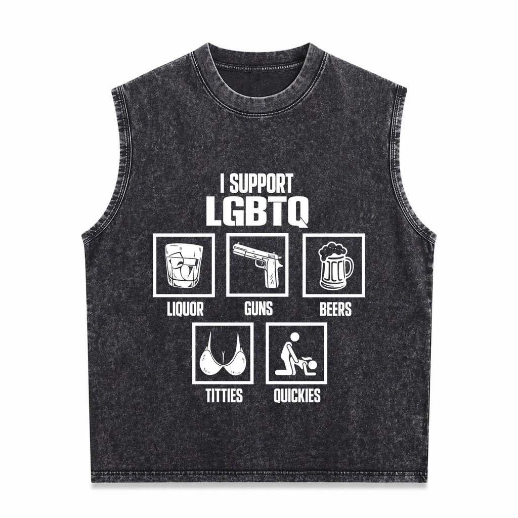 I Support Lgbtq Men's Washed Tank Top