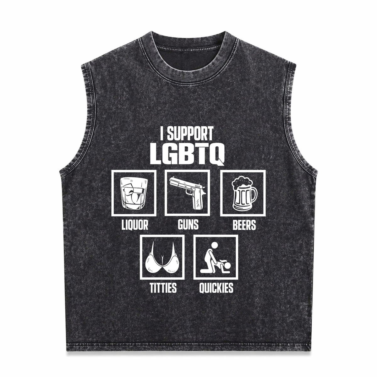 I Support Lgbtq Men's Washed Tank Top