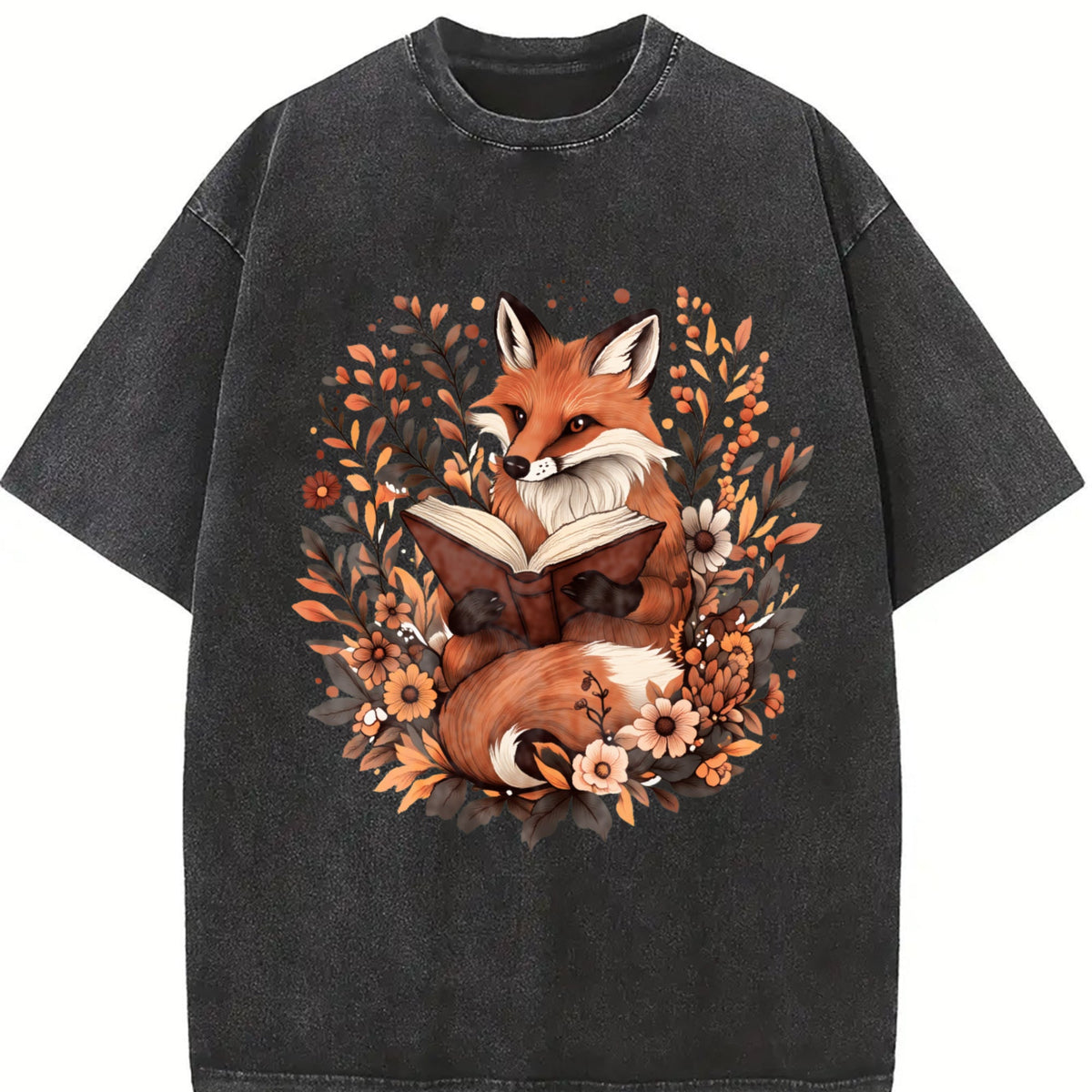 Ladies' Bohemian Floral With A An Fox Vintage Washed T-Shirt product image 2