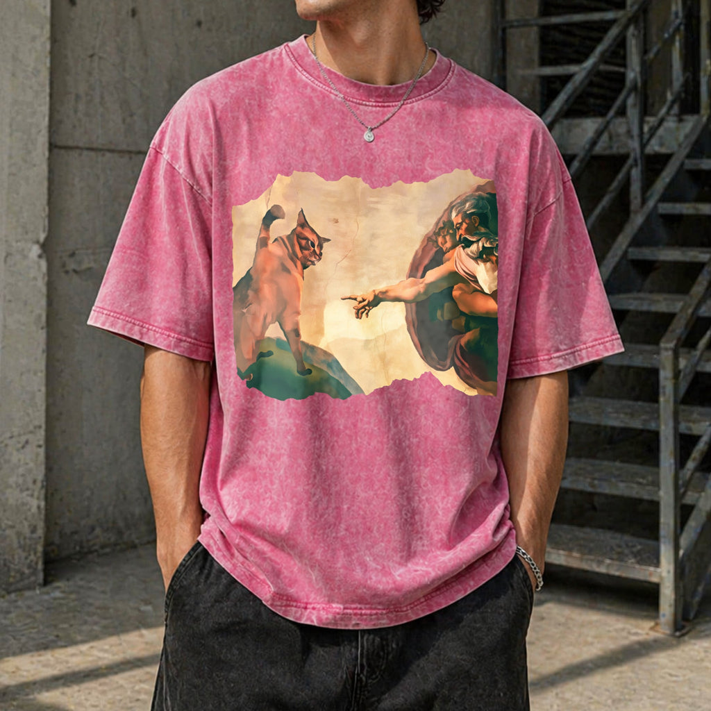 Funny Cat Swatting God's Hand Parody The Divine Vintage product image 7