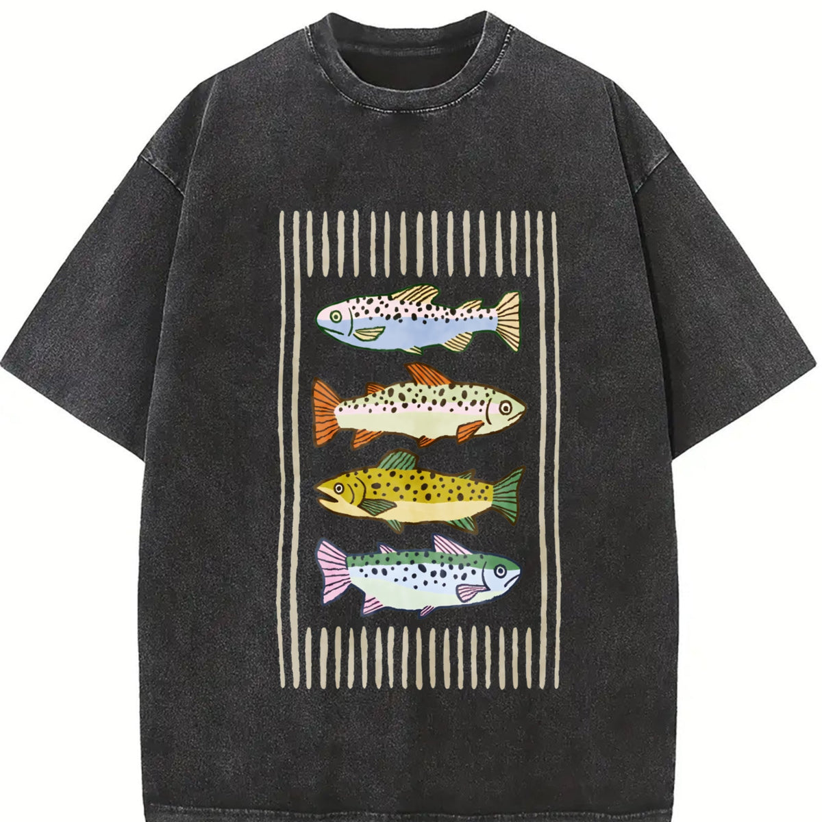 Trout Fish Vintage Washed T-Shirt product image 2
