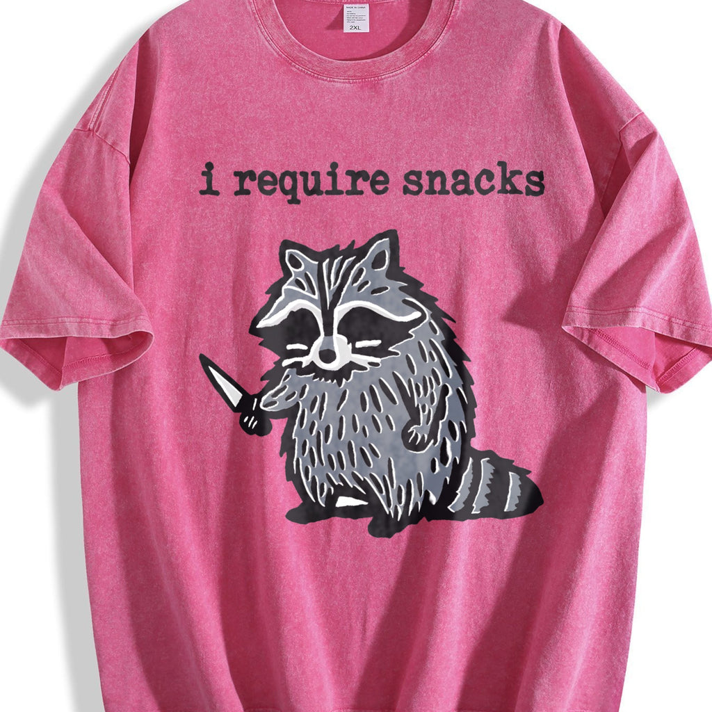Winter Animal Snack Thief Raccoon Vintage Washed T-Shirt product image 7