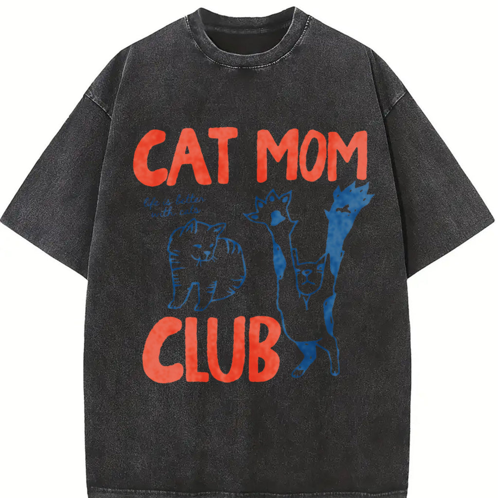 Cat Mom Club Vintage Washed T-Shirt product image 2