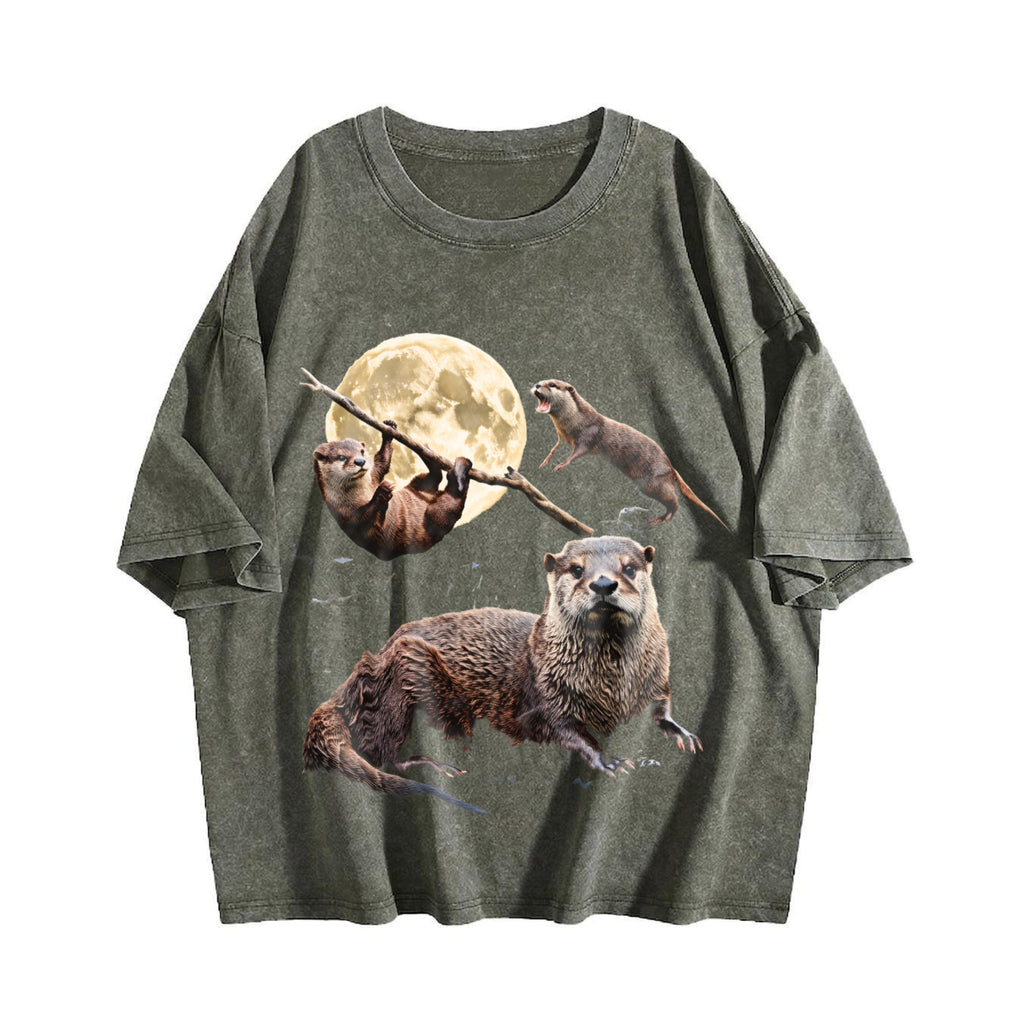 Otter Moon Vintage Washed T-Shirt product image 4