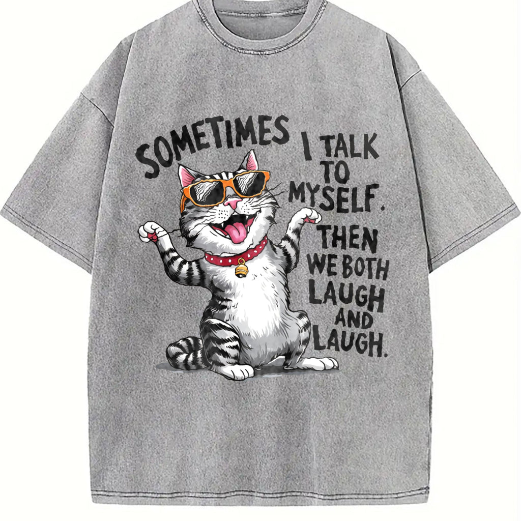 Cat Vintage Washed T-Shirt product image 5