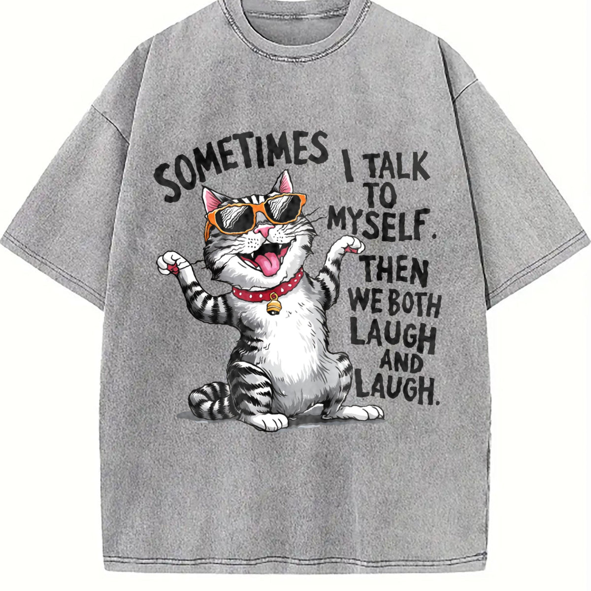 Cat Vintage Washed T-Shirt product image 5