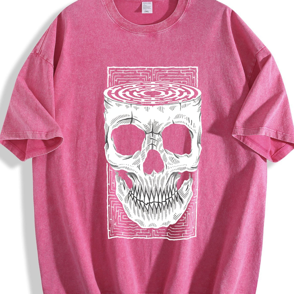 Skull Optical Illusion Vintage Washed T-Shirt product image 7