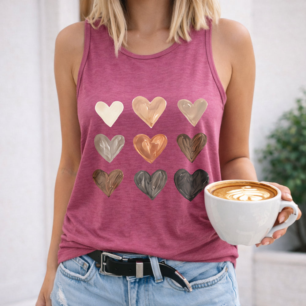 Cartoon Nine Hearts Women's Tank Top