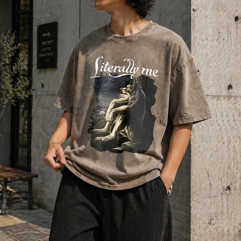 Literally Me Wolf Vintage Washed T-Shirt product image 3
