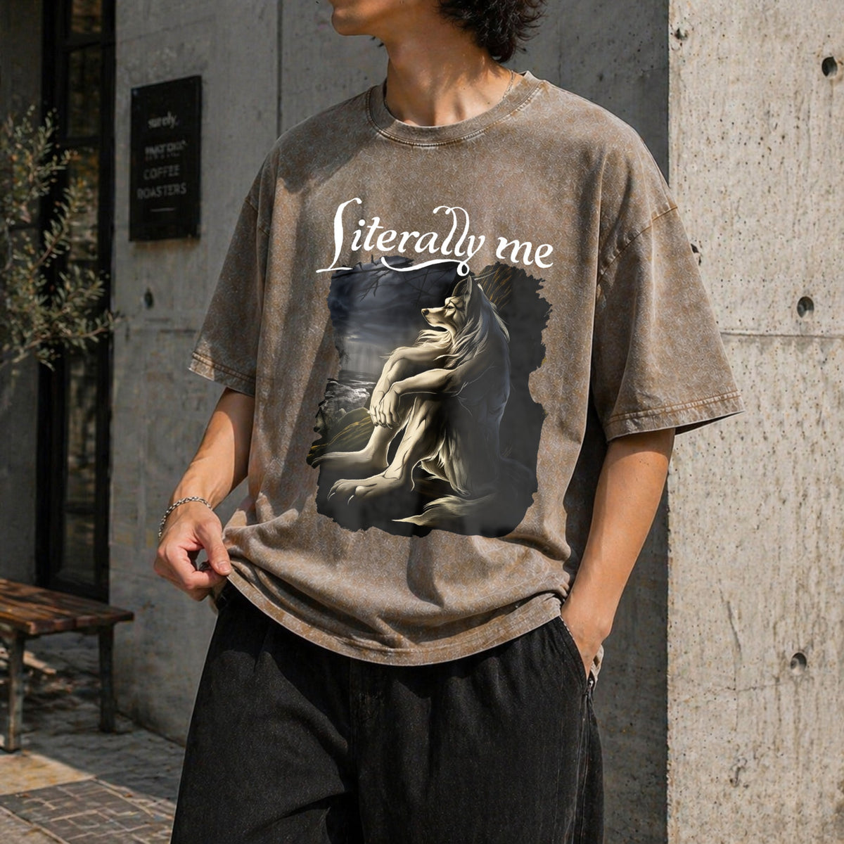 Literally Me Wolf Vintage Washed T-Shirt product image 3