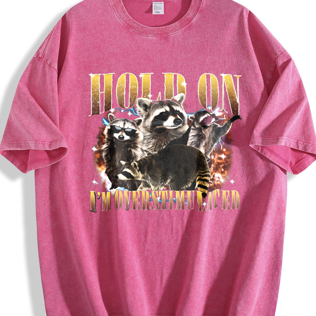 Hold On I Am Overstimulated Vintage Washed T-Shirt product image 7