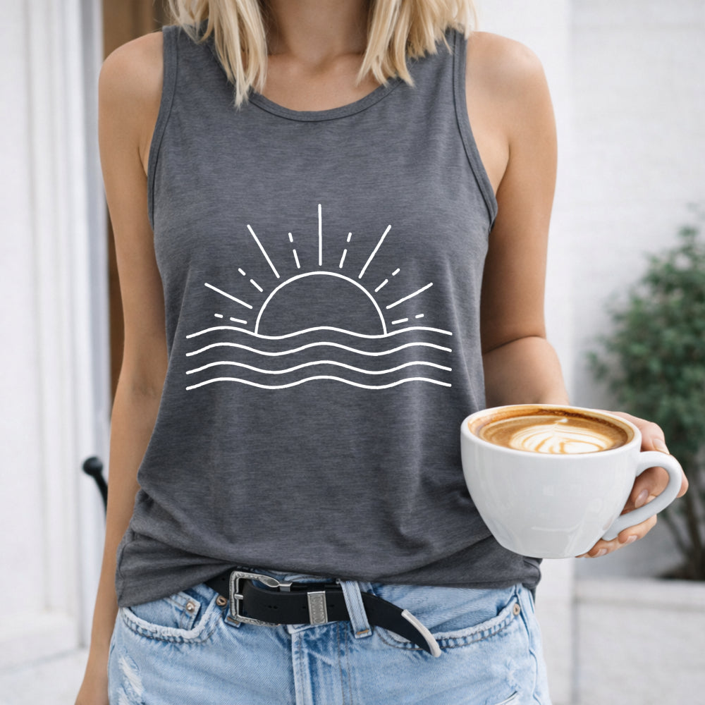 Sunrise Over Waves Women's Tank Top