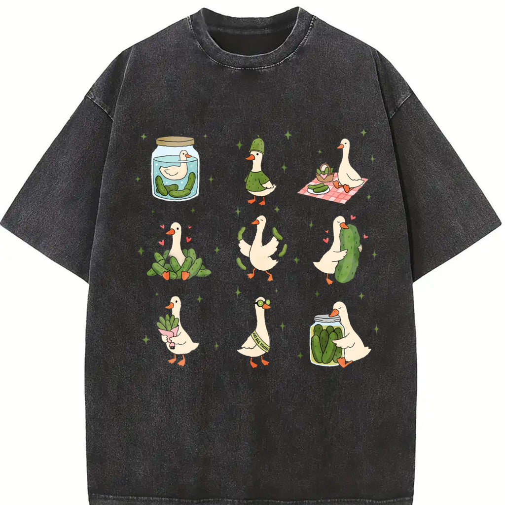 Pickle Lover Silly Goose Vintage Washed T-Shirt product image 2