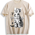 Fitting With A Cute Cat And Snowflake Vintage Washed T-Shirt product image 1