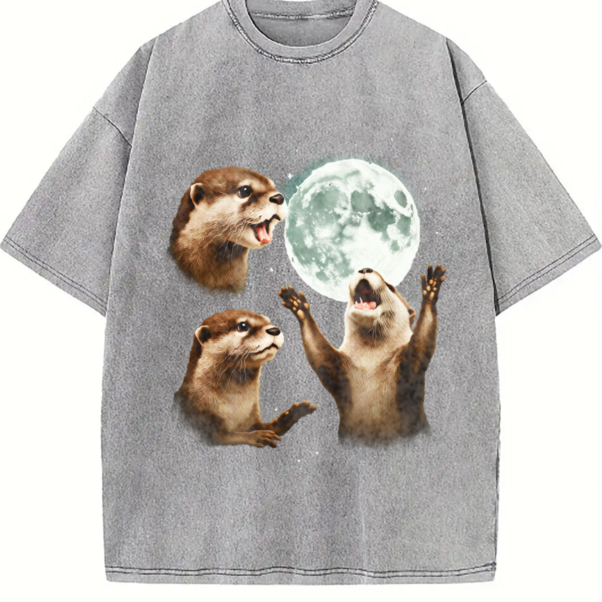 Three Otters Moon 90s Vintage Washed T-Shirt product image 5
