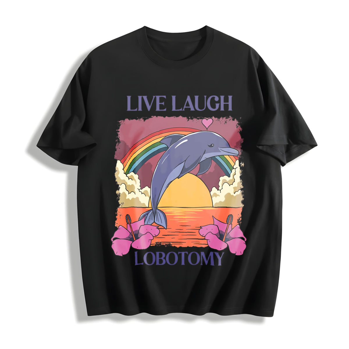 Live Laugh Lobotomy Funny Cotton T-Shirt product image 1