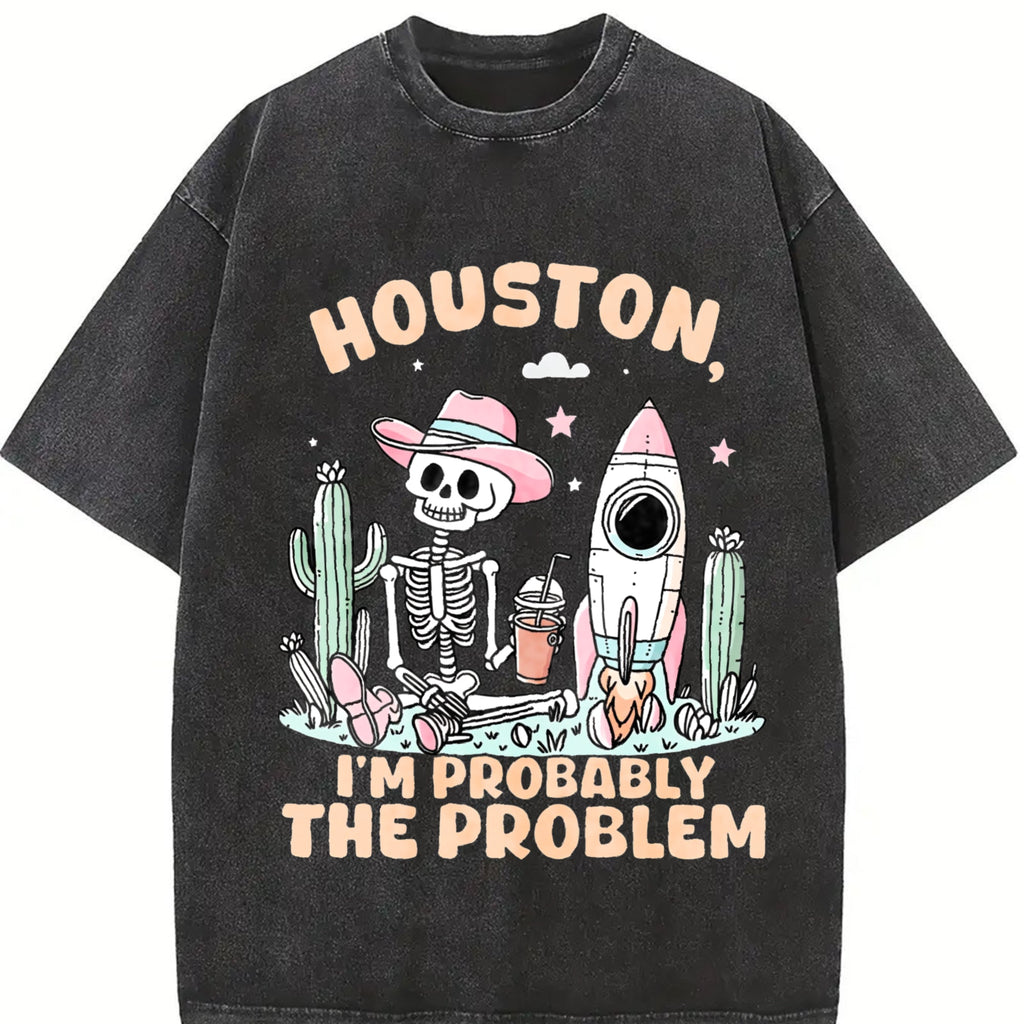 Houston Theme Vintage Washed T-Shirt product image 2
