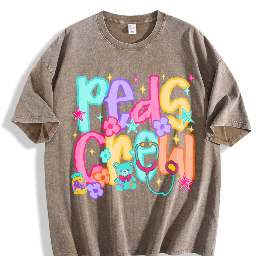 Cute Pediatric Crew For Nurse Vintage Washed T-Shirt product image 3