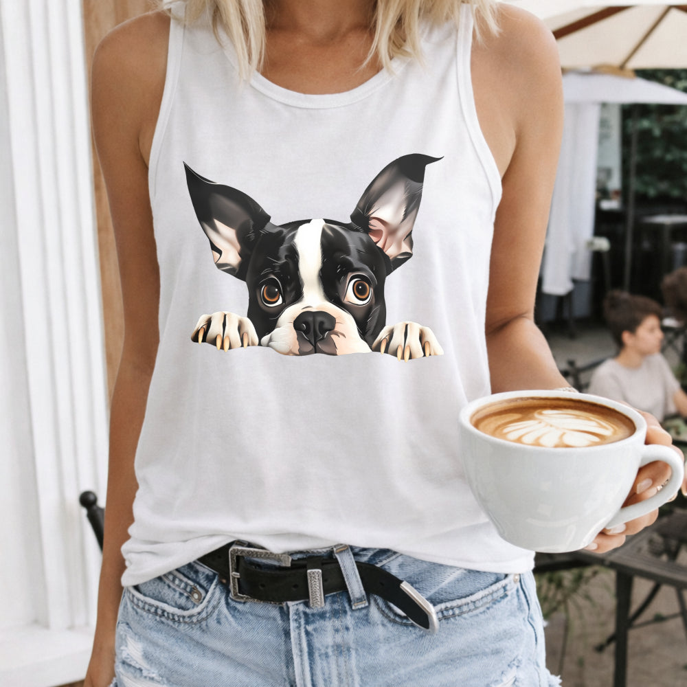 Peeking Boston Terrier Women's Tank Top