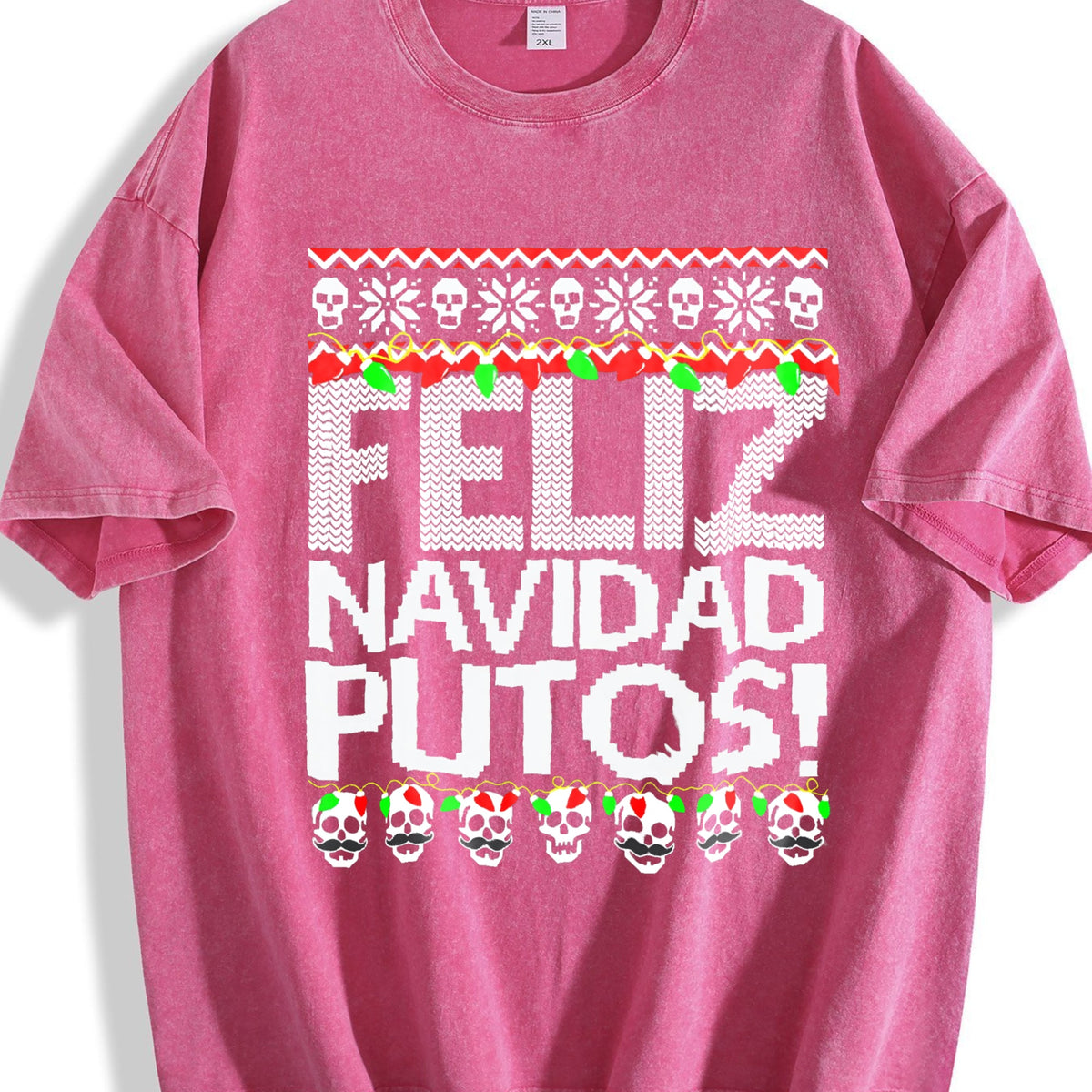Funny Feliz Navidad Putos - Black Vintage Washed T-Shirt product image 5
