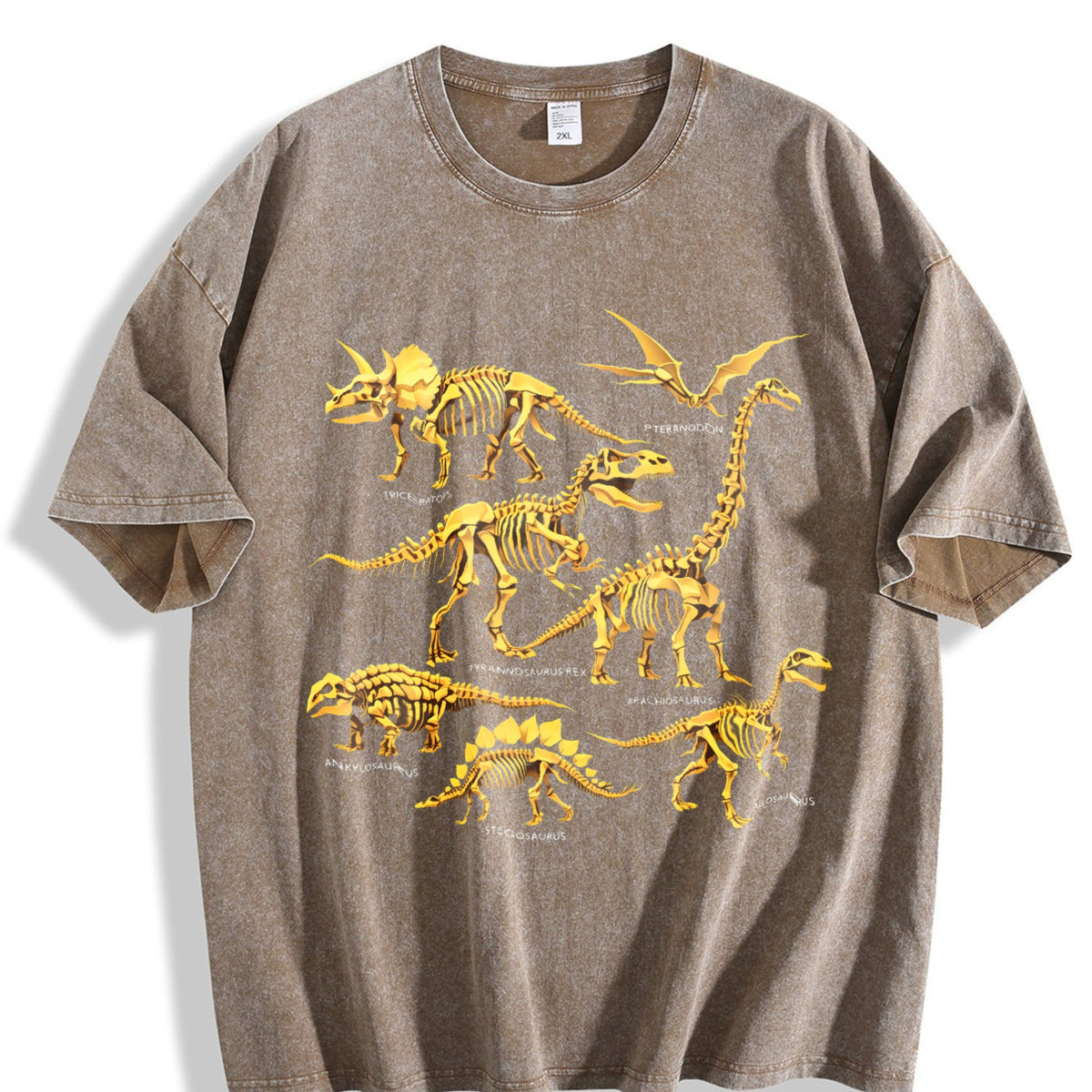 Dinosaur Skeleton 90s Vintage Washed T-Shirt product image 3