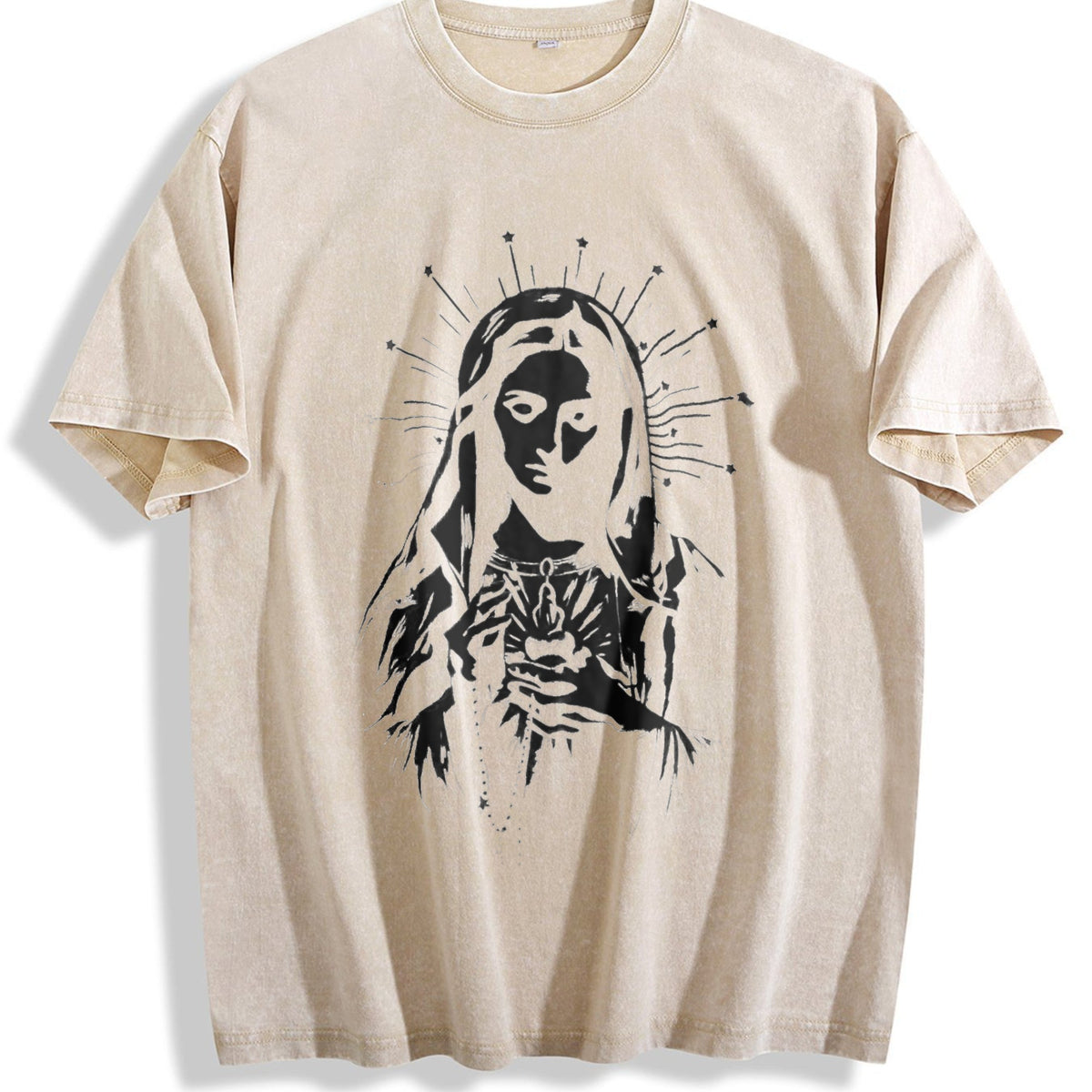 Catholic Icon - Guadalupe And Sacred Heart Vintage Washed product image 1