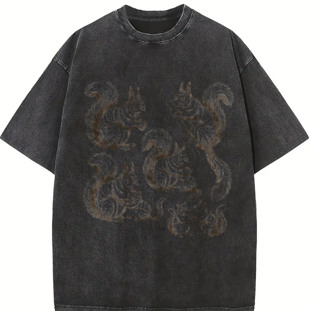 Squirrel 90s Tattoo Vintage Washed T-Shirt product image 2
