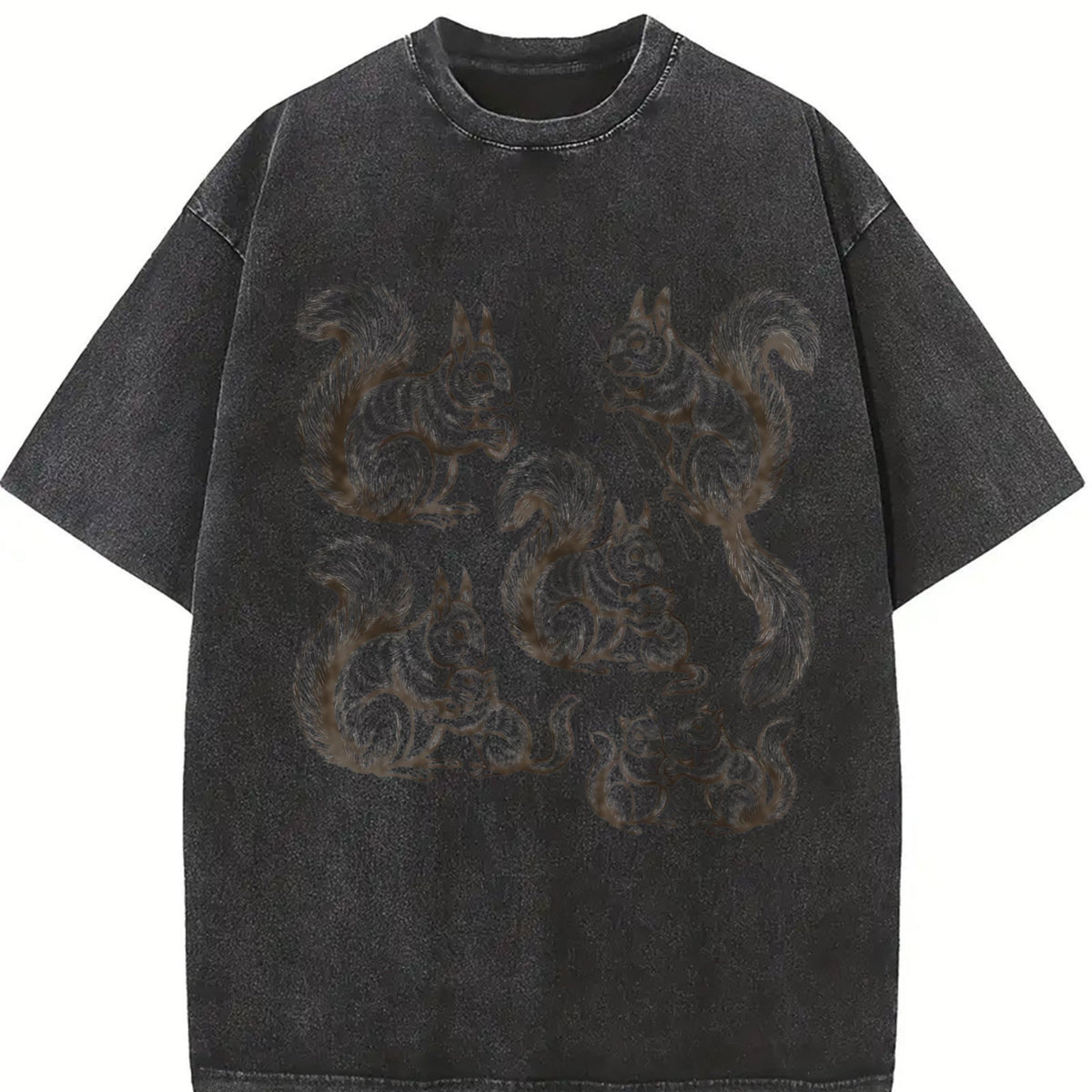 Squirrel 90s Tattoo Vintage Washed T-Shirt product image 2
