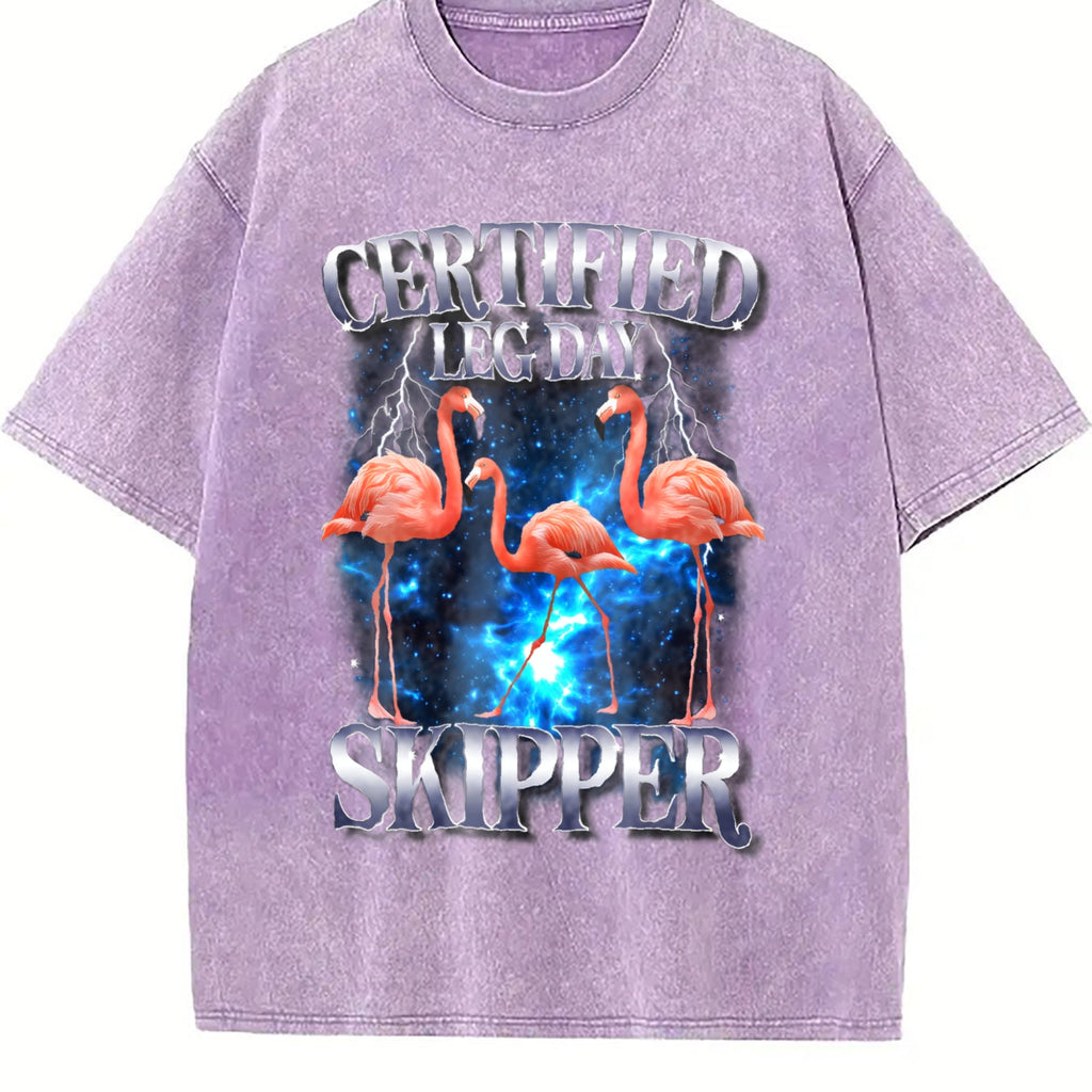 Certified Leg Day Skipper Funny 90s Vintage Washed T-Shirt product image 6