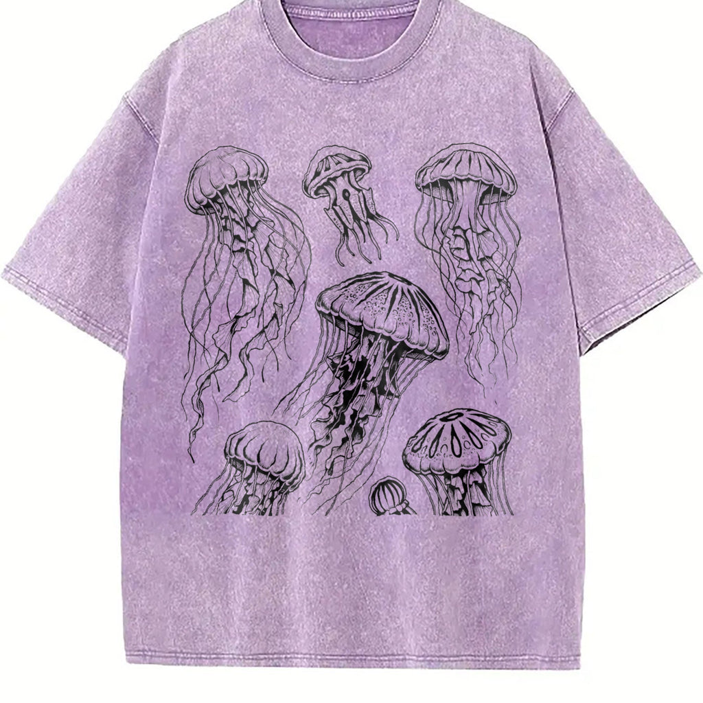 Jellyfish 90s Tattoo Vintage Washed T-Shirt product image 6