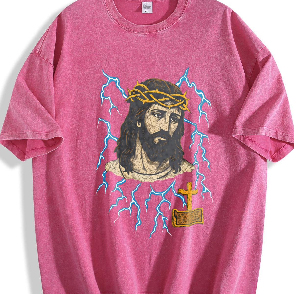 Jesus Lightning 90s Vintage Washed T-Shirt product image 7