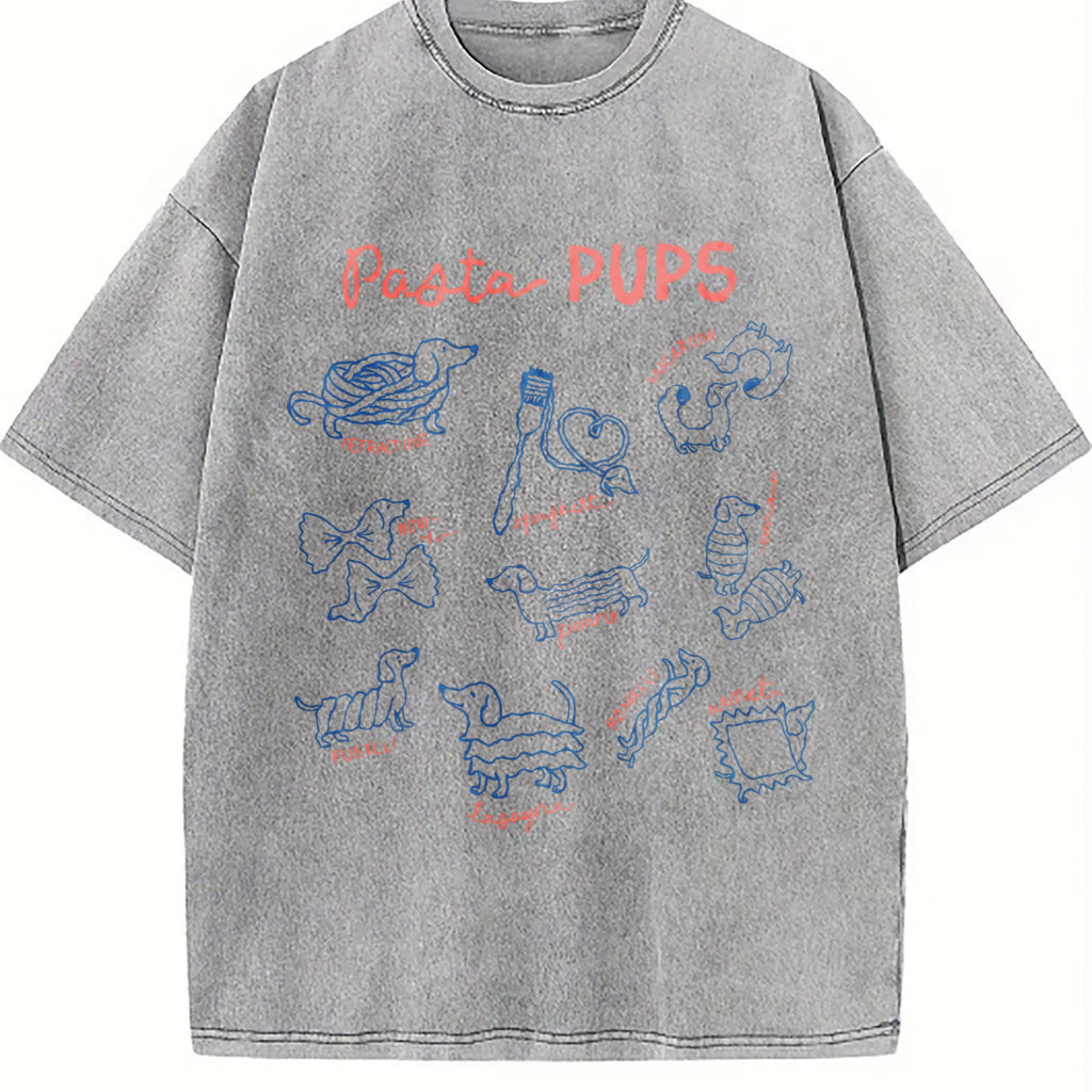 Funny Pasta Dachshund Vintage Washed T-Shirt product image 4