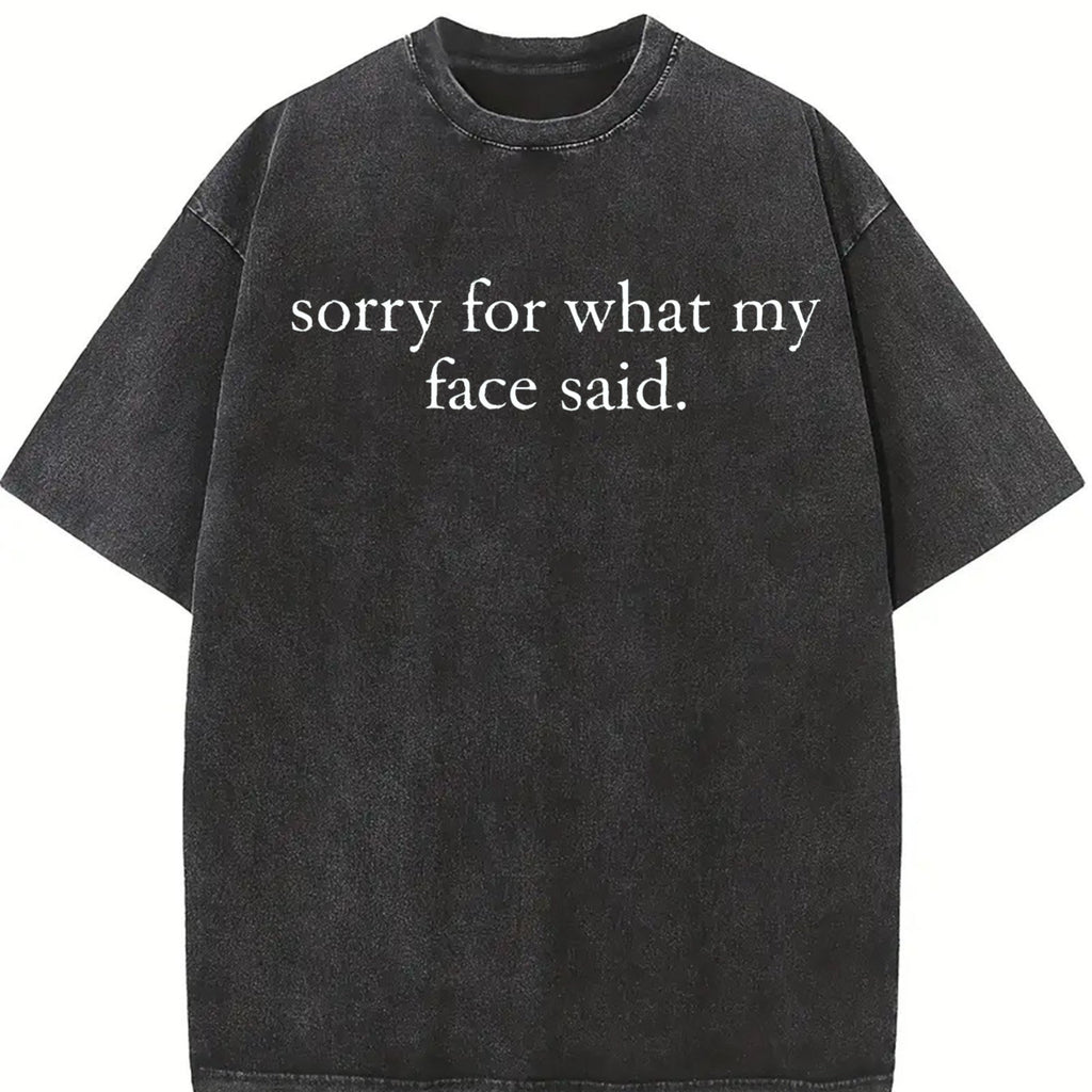 Sorry For What My Face Said Vintage Washed T-Shirt product image 2