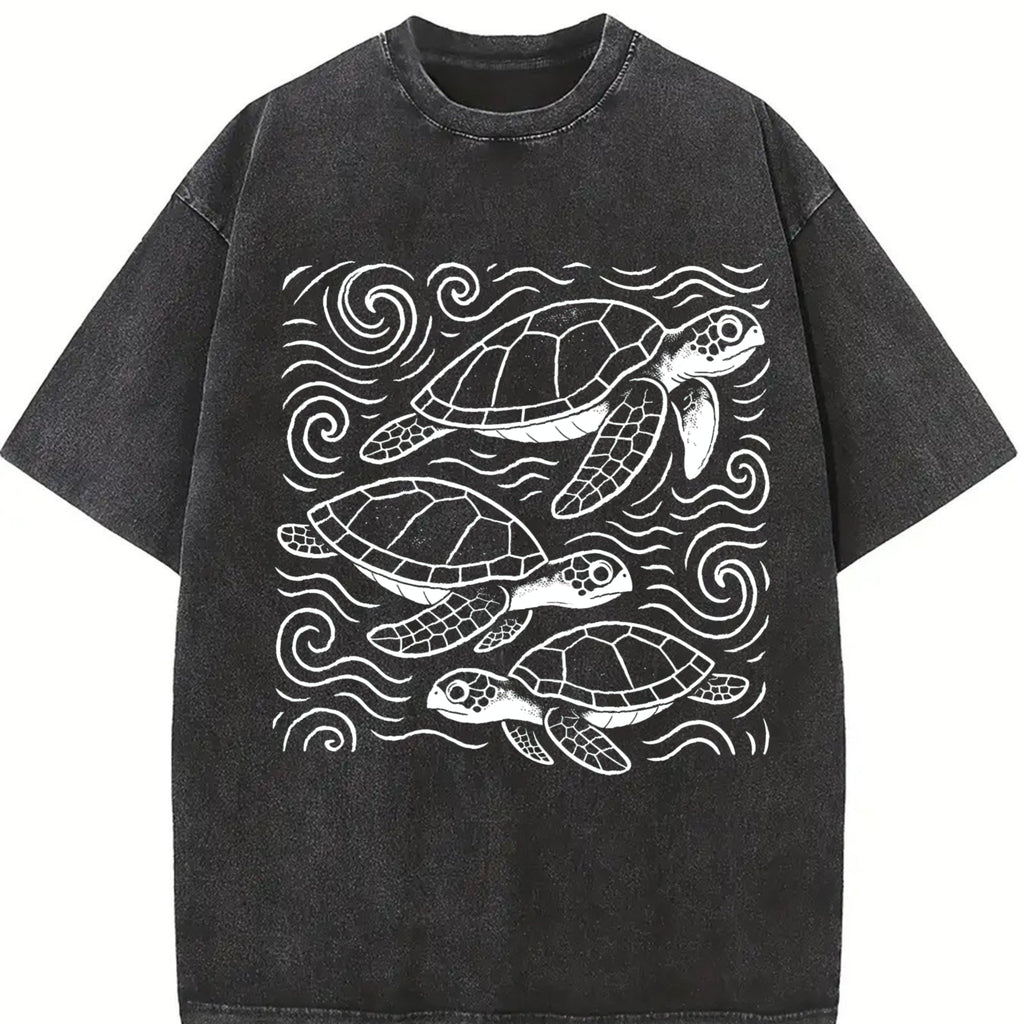 Turtles Ocean 90s Vintage Washed T-Shirt product image 2