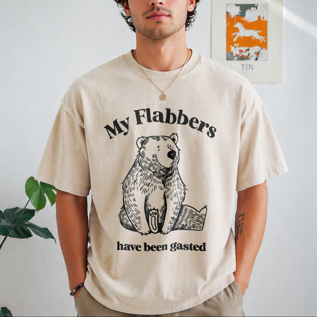 Flabbergasted Bear Funny Vintage Washed T-Shirt product image 1
