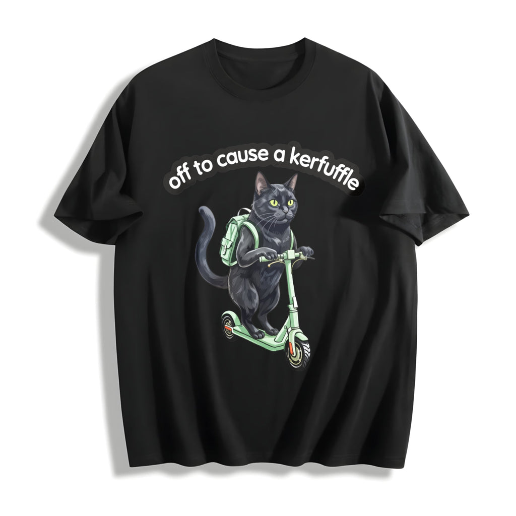 Funny Black Cat Scooter Off To Cause A Kerfuffle Boxy product image 1