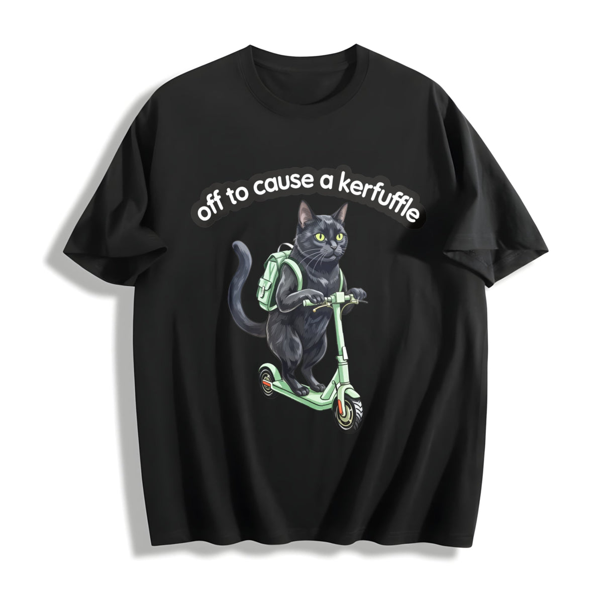 Funny Black Cat Scooter Off To Cause A Kerfuffle Boxy product image 1