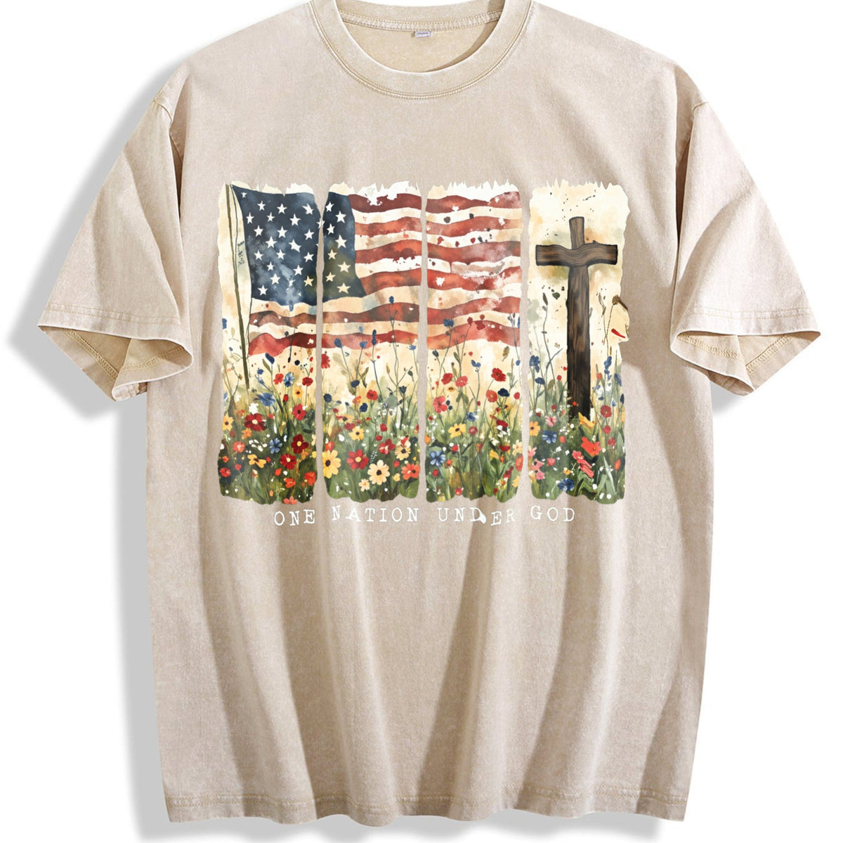 Pastoral Flower Vintage Washed T-Shirt product image 1