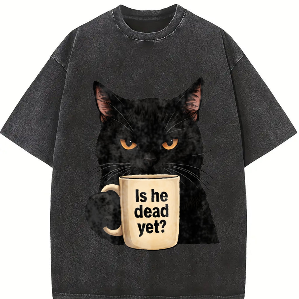 Is He Dead Yet Black Cat Dark Humor Liberal Democrat product image 2